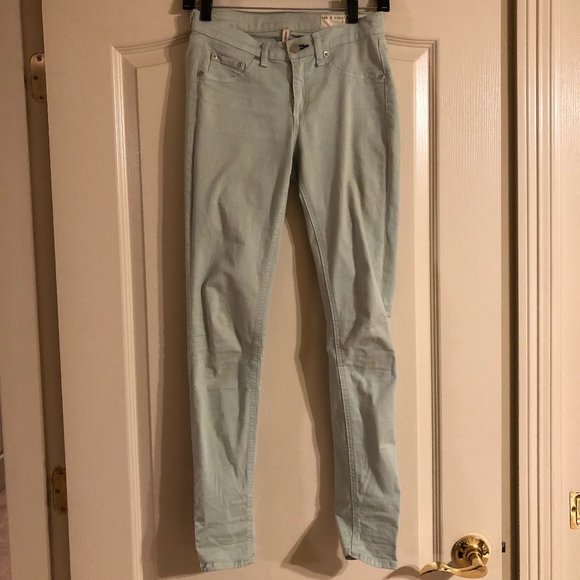 Rag & Bone Mint Colour Skinny Jeans - Picture 3 of 6